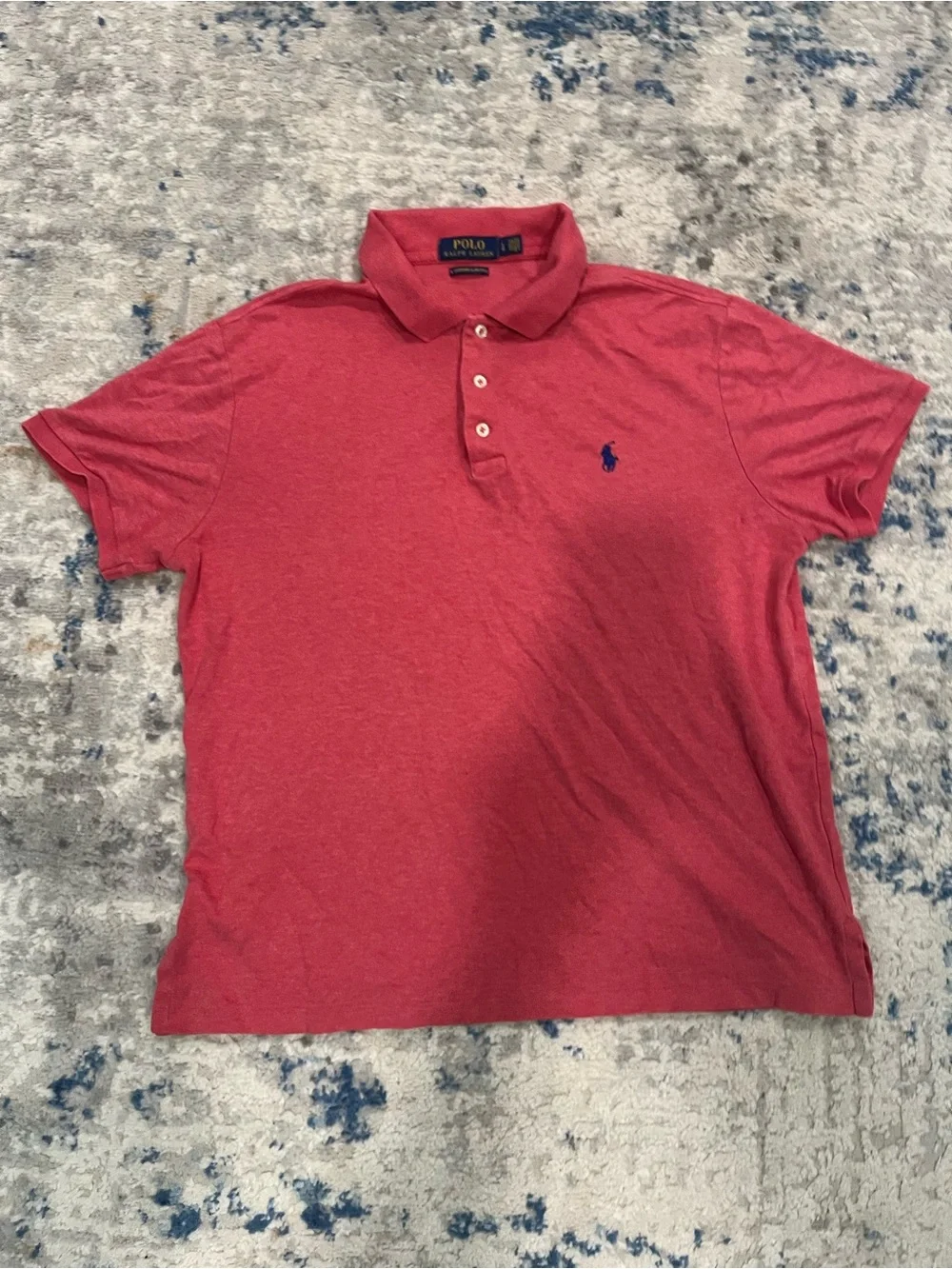 Polo by Ralph Lauren Heather Red Short-Sleeve Polo with Navy Logo